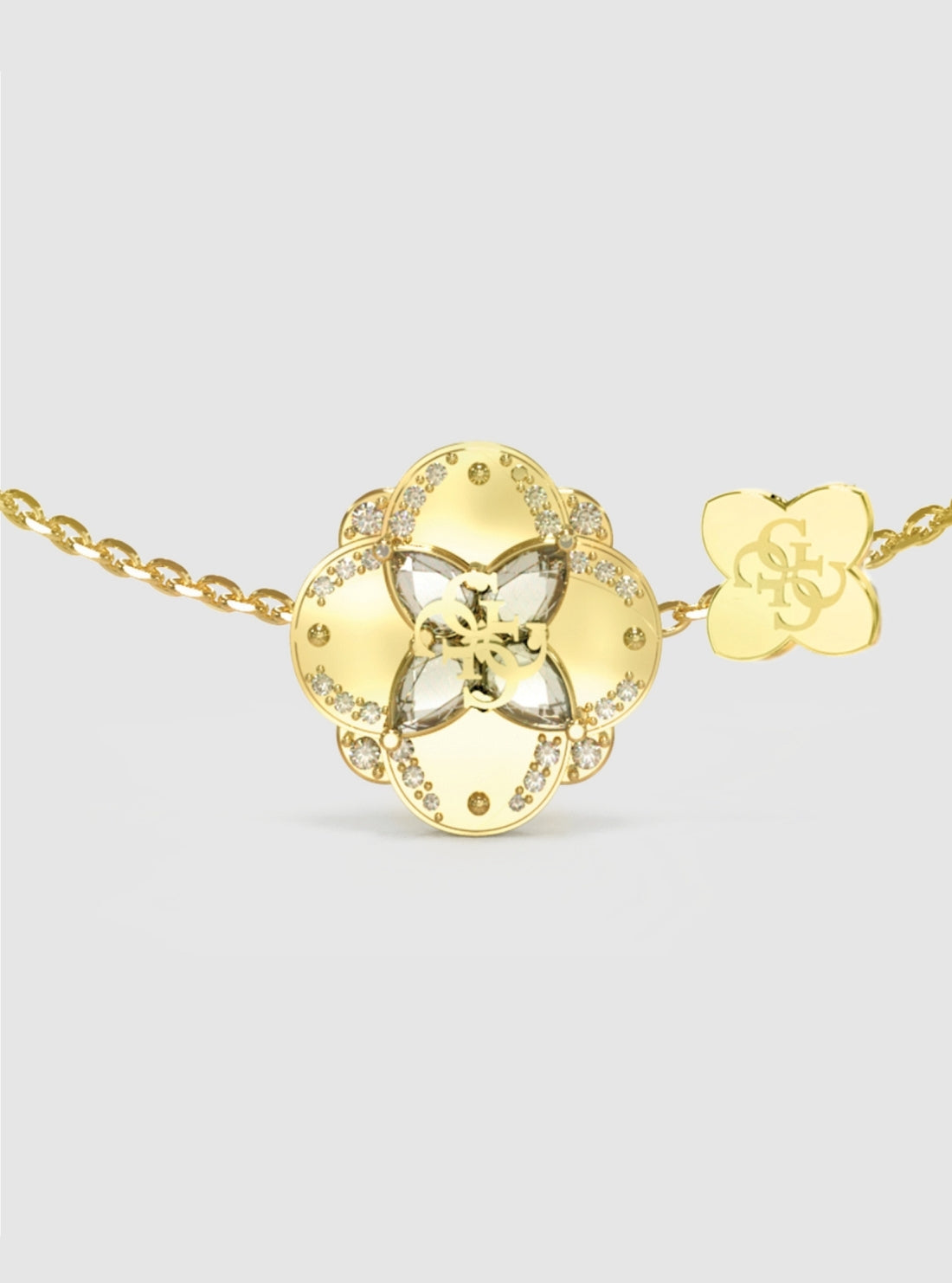 GUESS Accessories Gold Single Leaf Bracelet JUBB05503JW Detail View