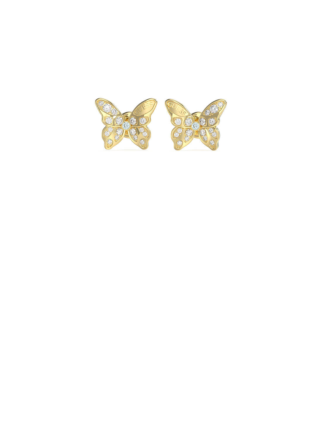 Gold Chrysalis Butterfly Stud Earrings  | GUESS Women's Jewellery | front view