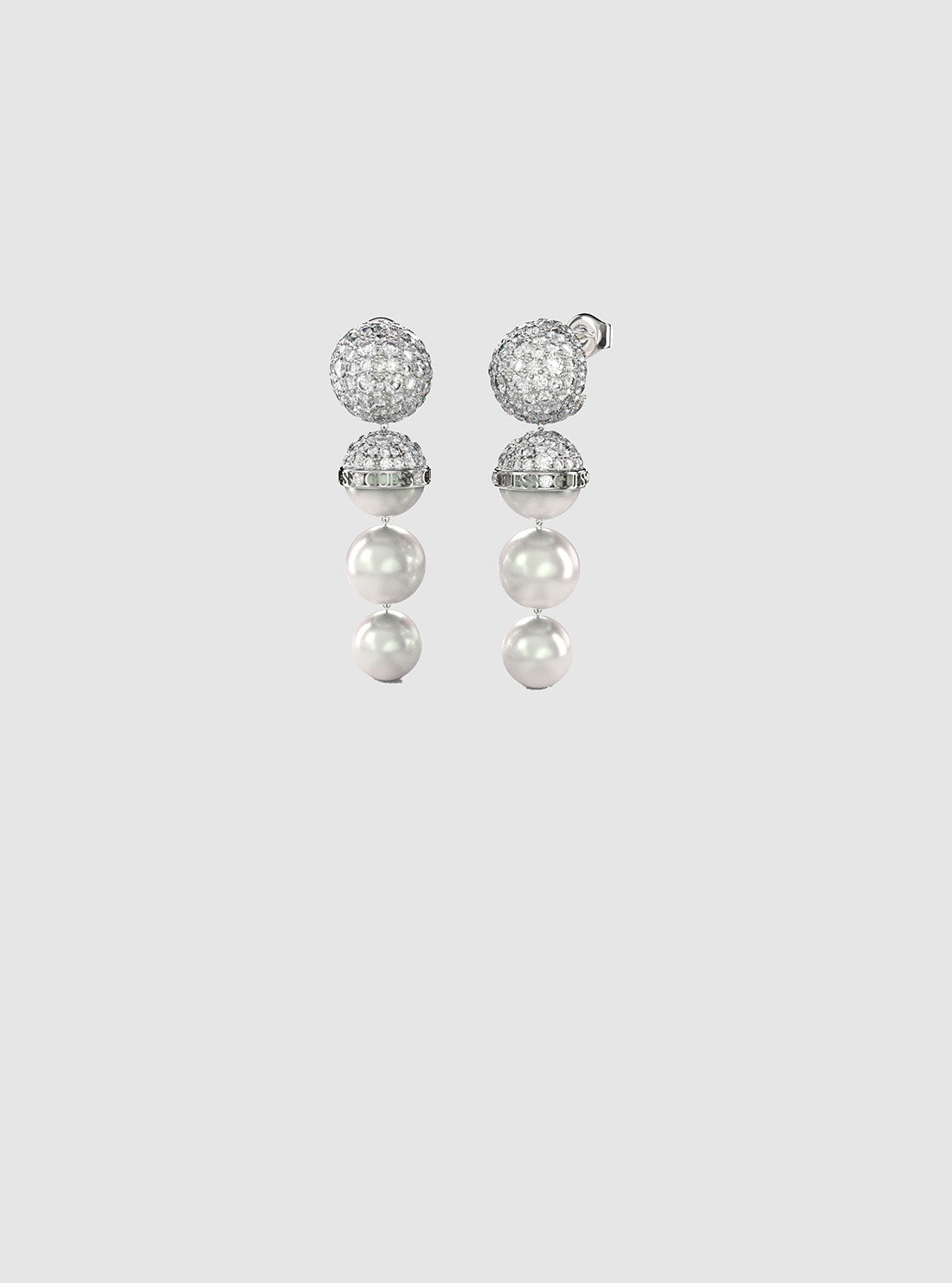 Silver Crystal Bead Earrings
