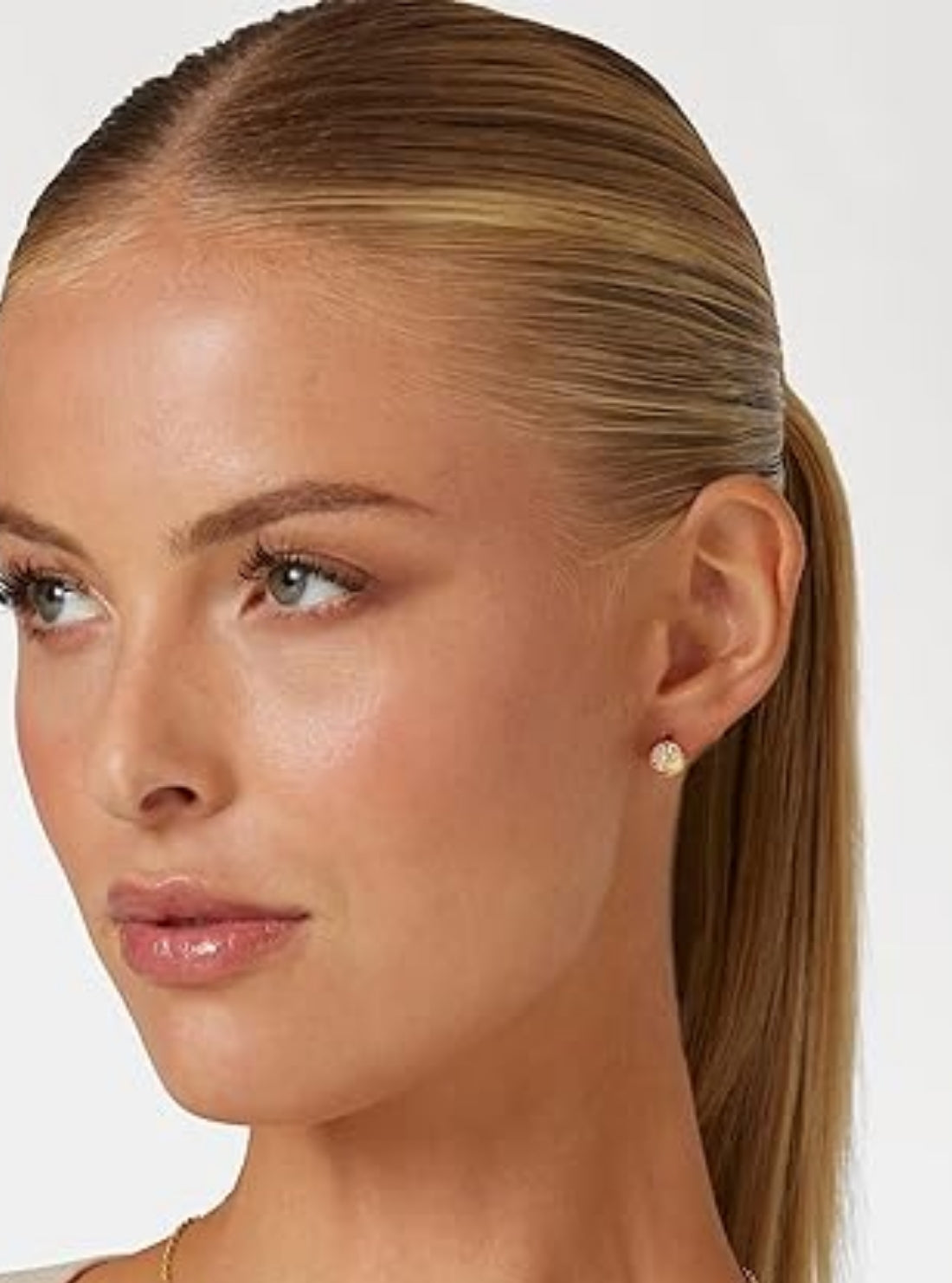 GUESS Accessories Gold Crystal Bead Stud Earrings JUBE04459JWYGT Model View