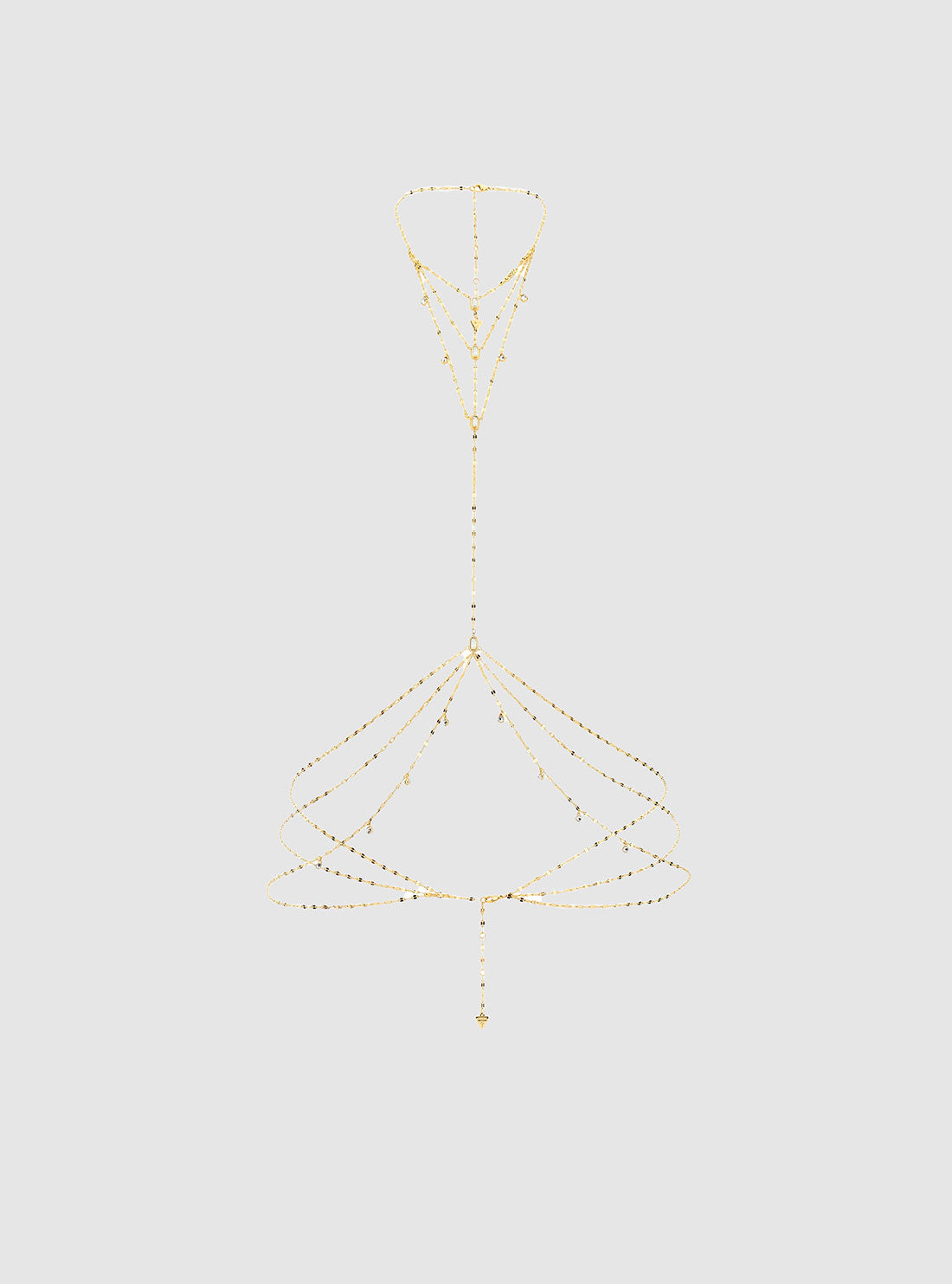 Gold Multi Crystal Body Chain