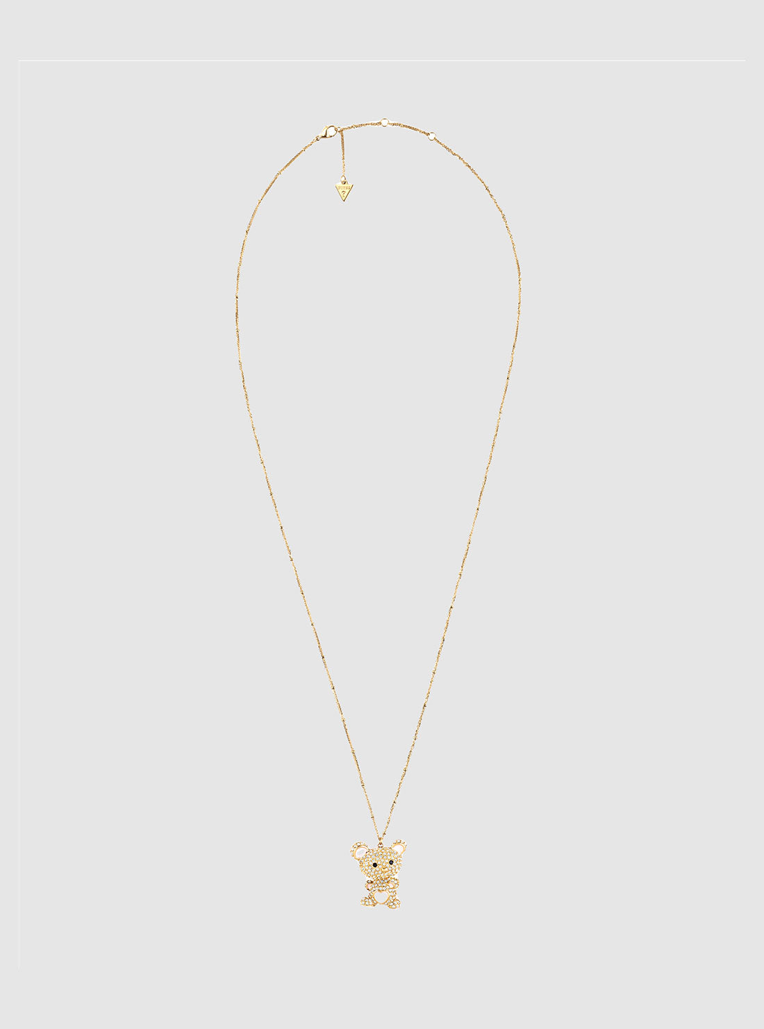 Gold Crystals Teddy Charm Necklace