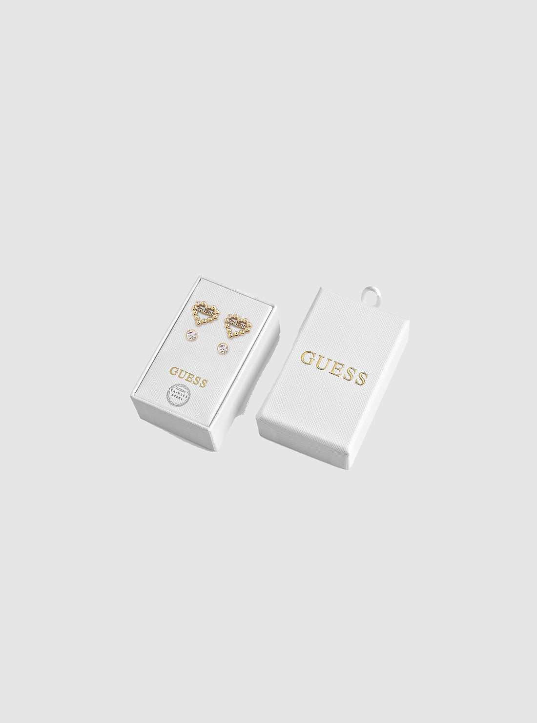 Gold Heart Shape Crystal Huggies