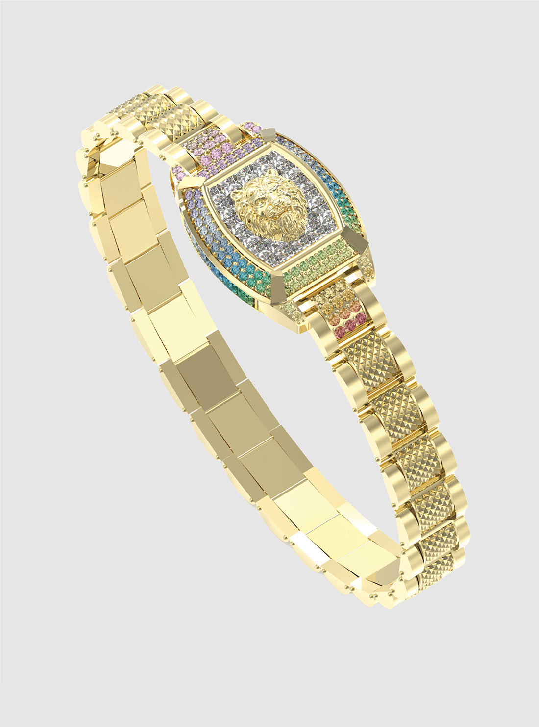 Gold Lion Pave Bracelet