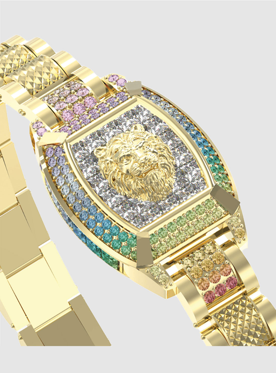 Gold Lion Pave Bracelet