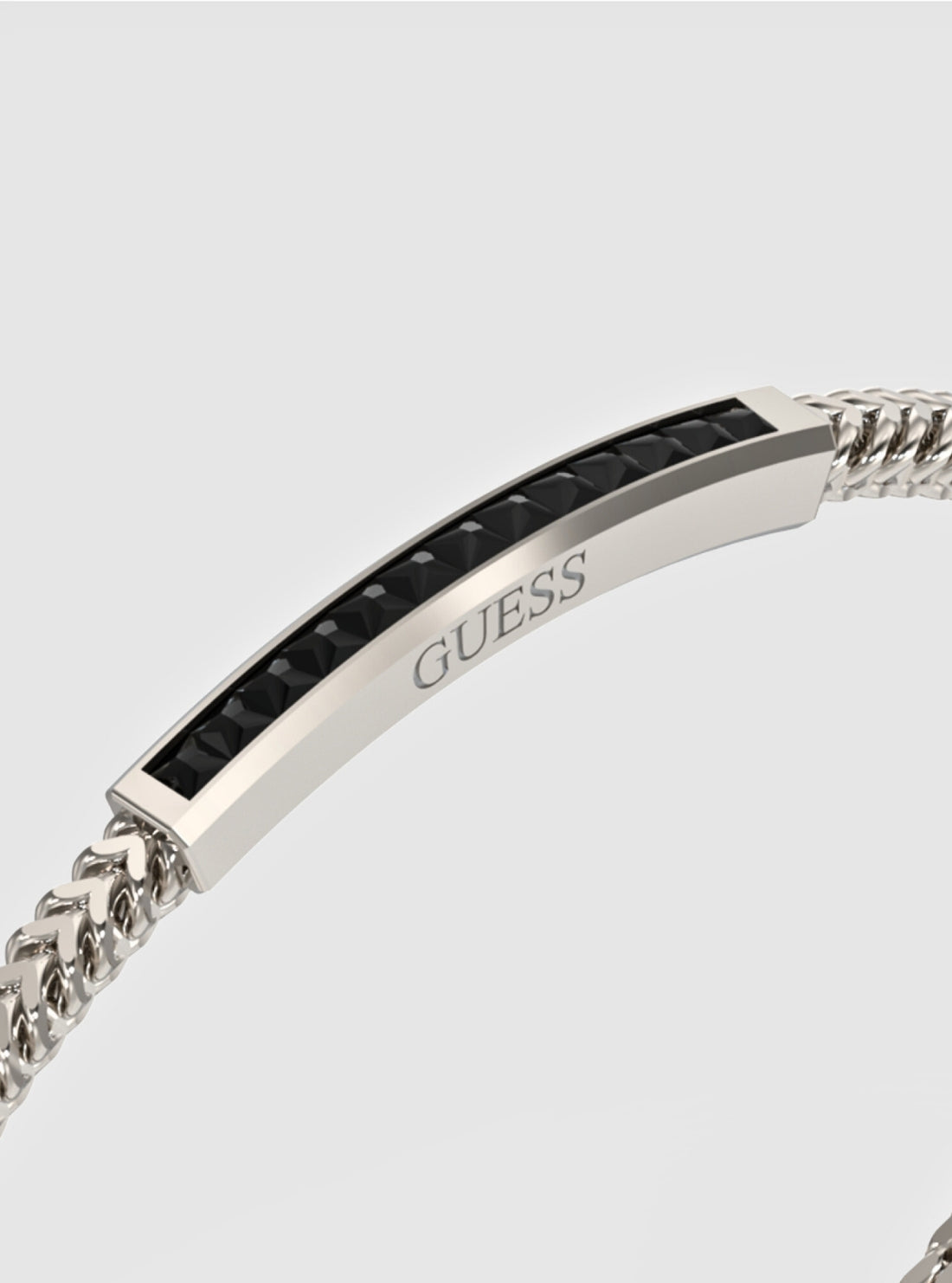 GUESS Accessories Silver Crystal Plate Bracelet JUMB05099JW Detail View