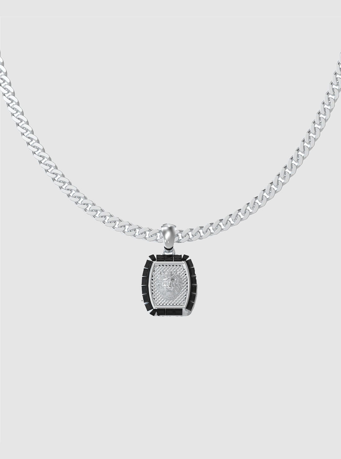 Silver Lion Charm Necklace