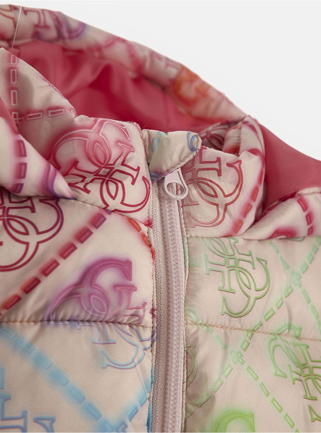 GUESS Pink Multi Hooded Padded Jacket (2-7) detail view