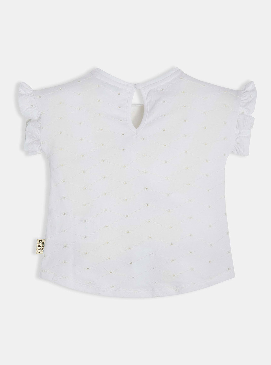 White Sangallo Embroidered Top | GUESS Kids | Back view