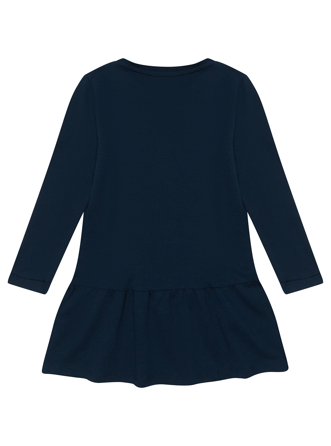 Navy Blue Long Sleeve Interlock Dress (2-7)