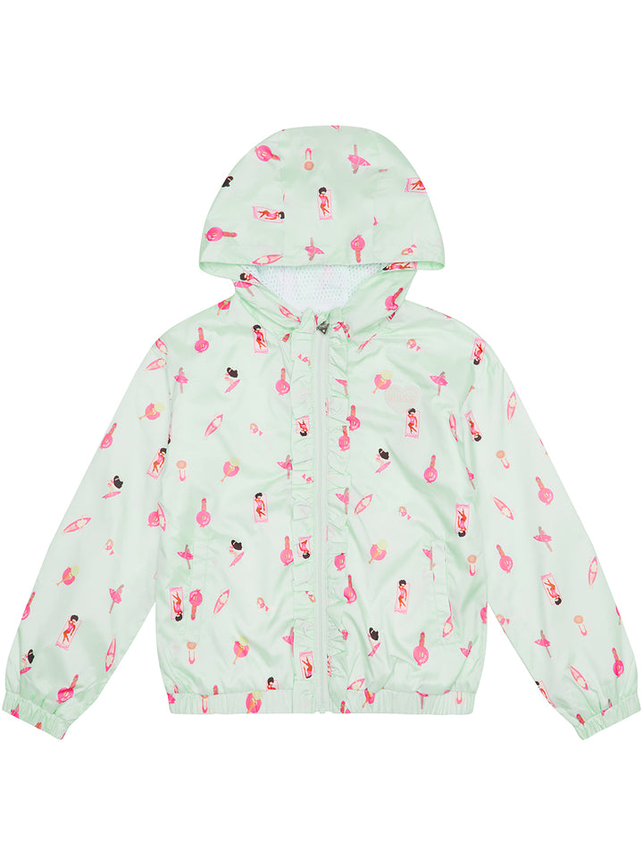 Summer Days Print Hooded Windbreaker Jacket