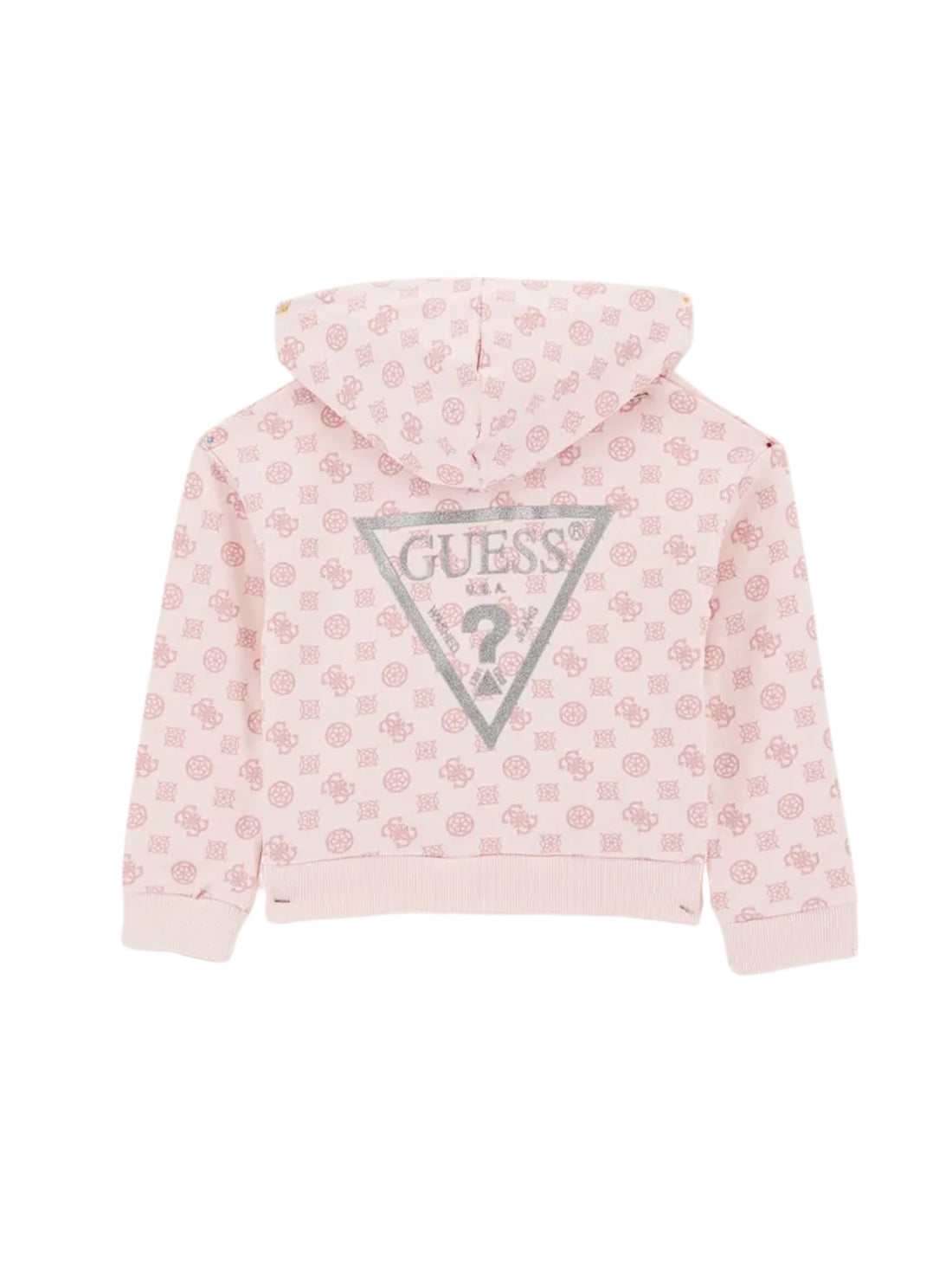 GUESS Kids Pink Long Sleeve Active Logo Hoodie Top (2-7) K5BQ08KAD74  Back View