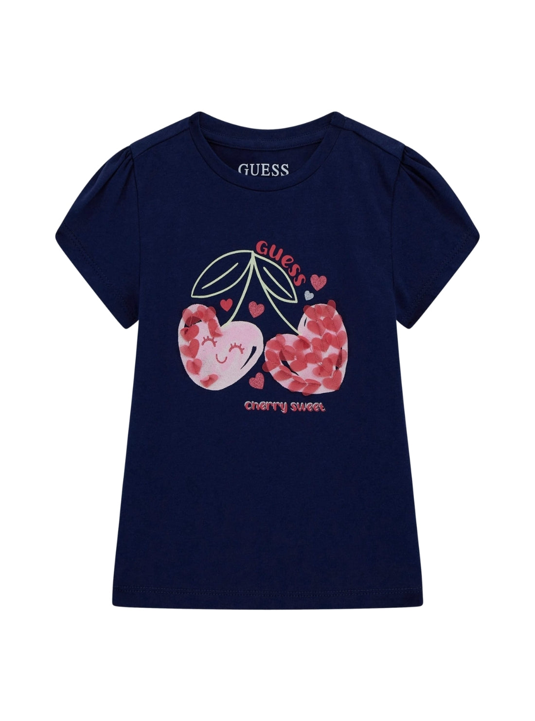 GUESS Kids Blue Short Sleeve Printed T-Shirt (2-7) Front View