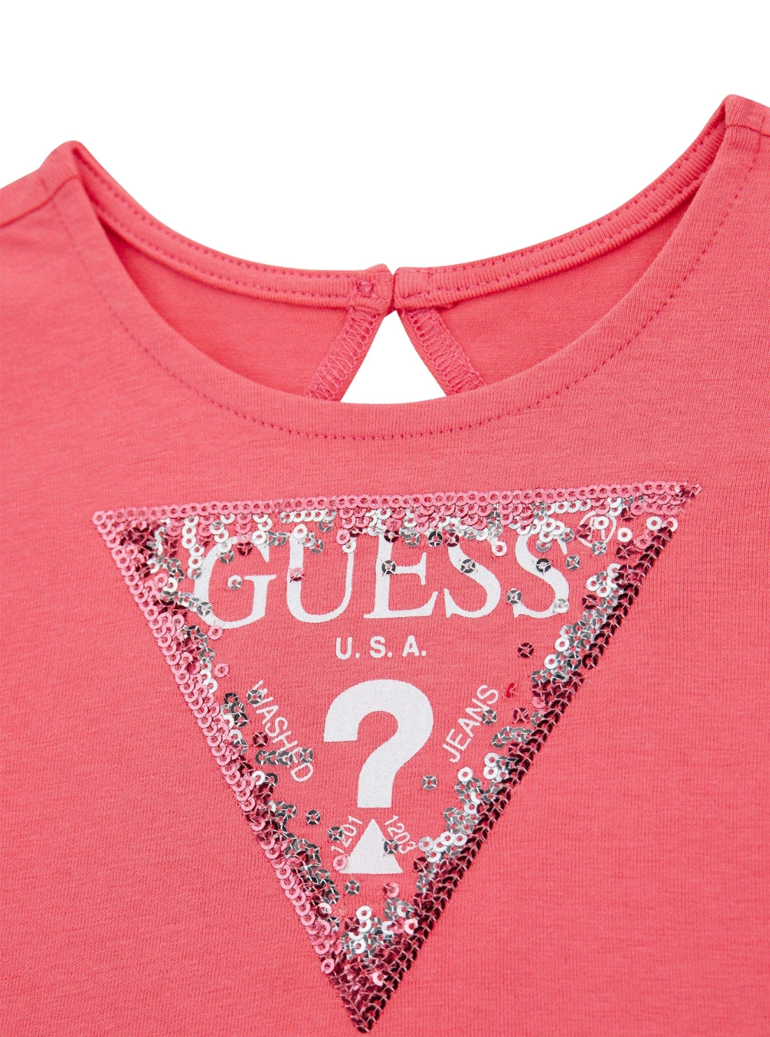GUESS Kids Eco Pink Sleeveless Logo Dress (2-7) K5GK22K6YW4 Detail View