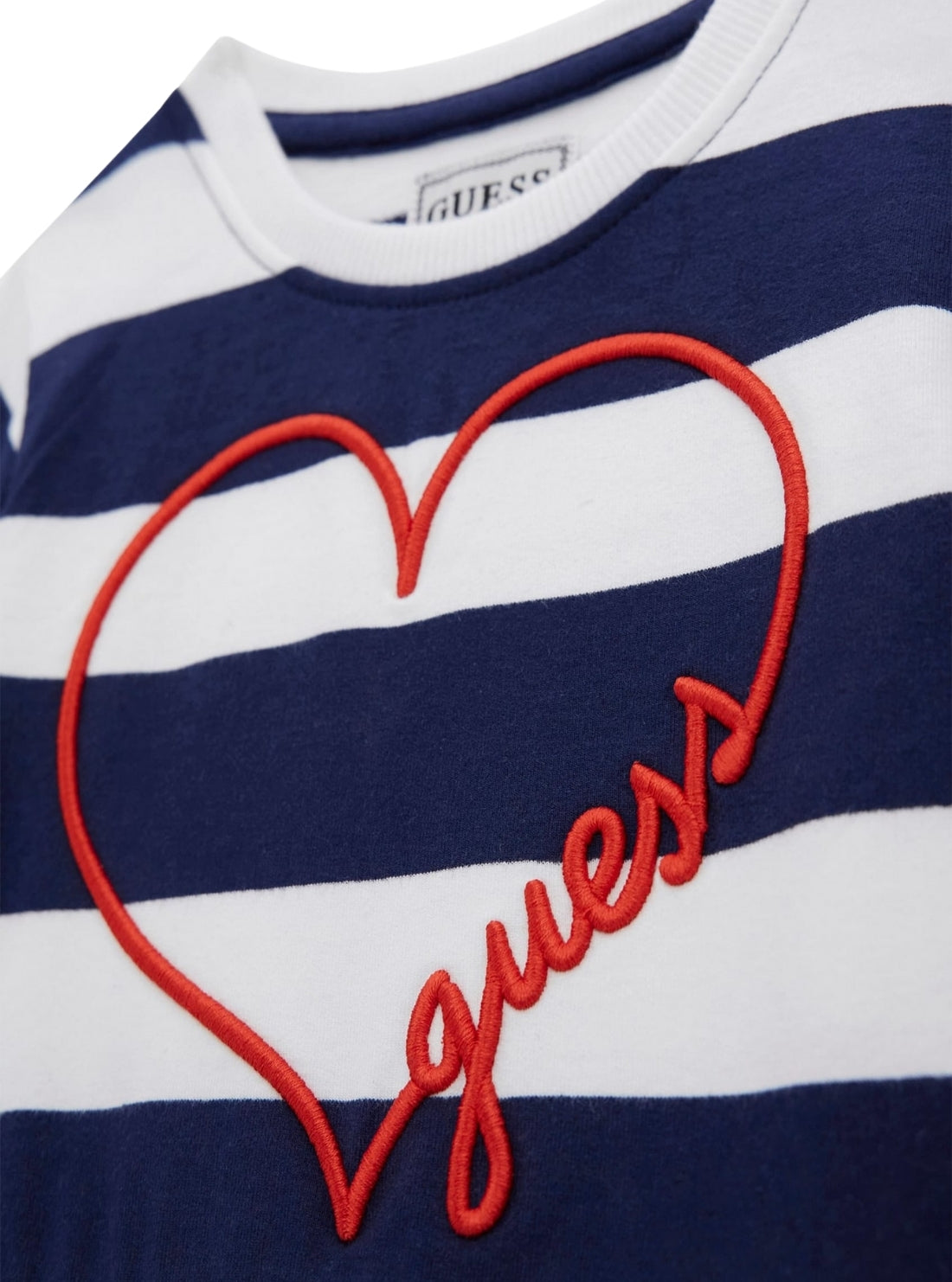 GUESS Kids Blue Stripes Short Sleeve Terry Dress (2-7) Detail View