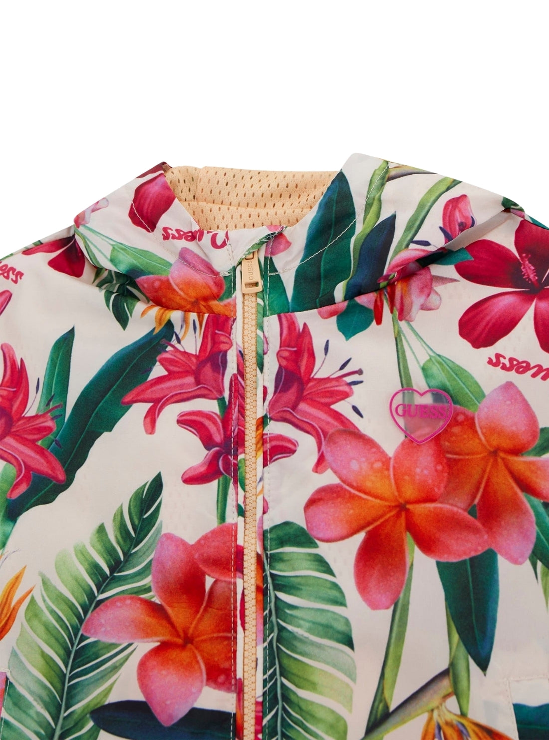 GUESS Kids Multi Floral Long Sleeve Windbreaker (2-7) K5GL02WCFM0 Detail View