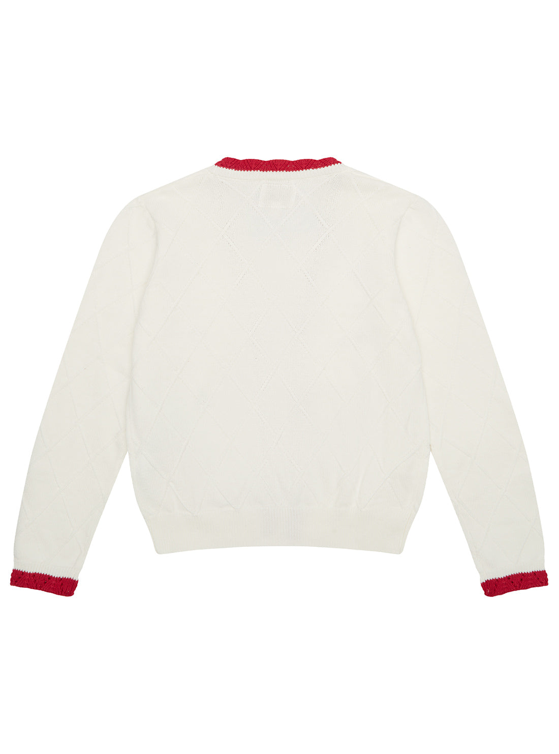GUESS Kids White Long Sleeve Cardigan (2-7) Back View