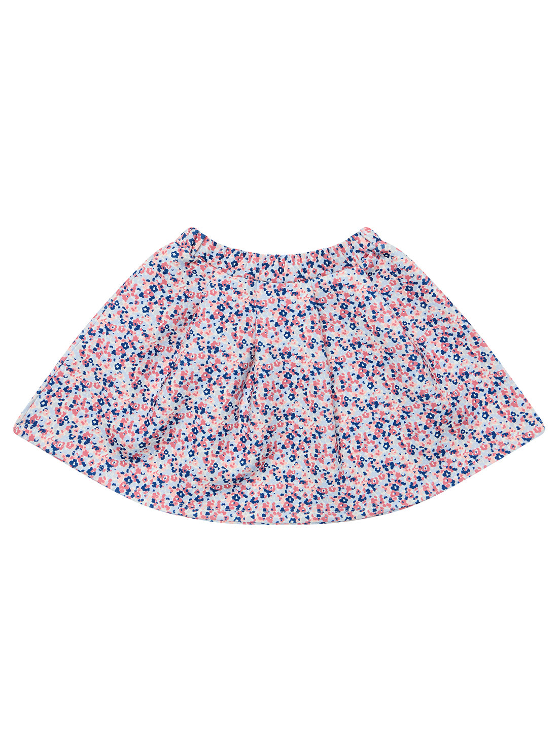 Pink Floral Scuba Mini Skirt (2-7)