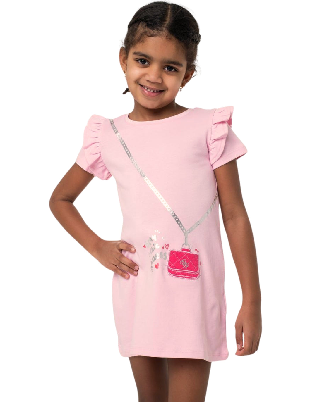Pink Ruffle Short Sleeve Dress (2–7)