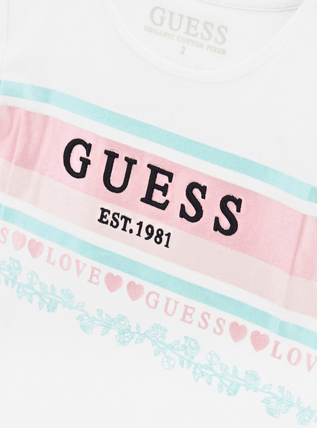 GUESS Kids White Script T-Shirt (2-7) K5YI04K6YW4 Detail View