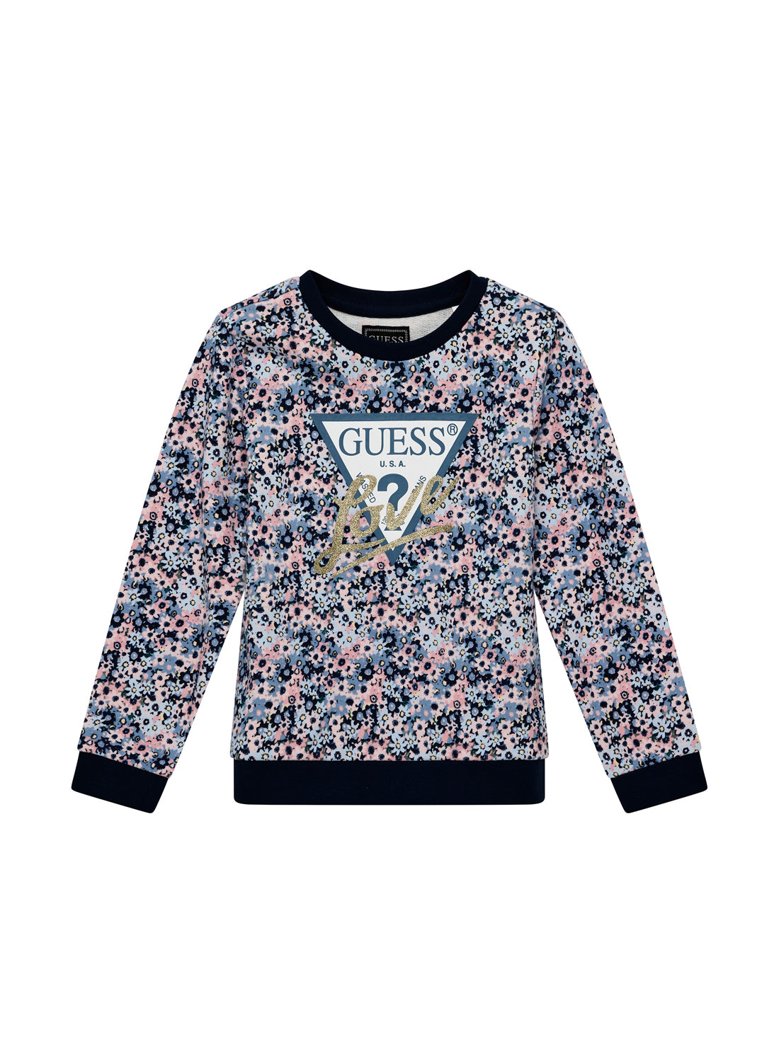 GUESS Kids Multi Long Sleeve Active Top (2-7) K5YQ02KA6R4 Front View