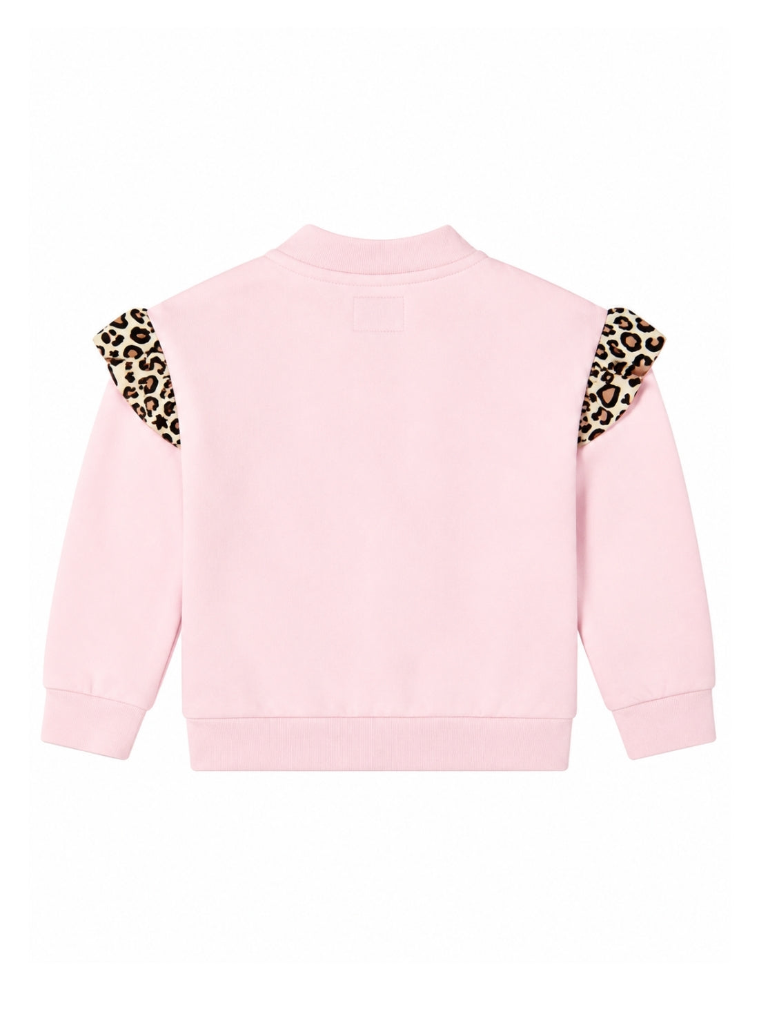 GUESS Kids Pink Leopard Logo Zip Sweatshirt (2-7) K6BQ03K5895 Back View