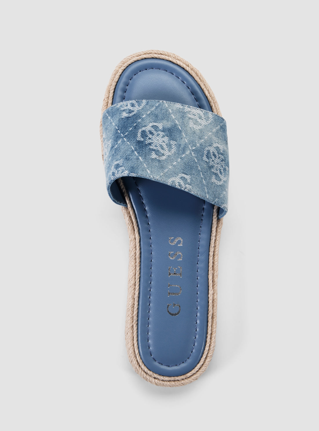 GUESS Womens Blue Katic Denim Sandals KATIC Top View
