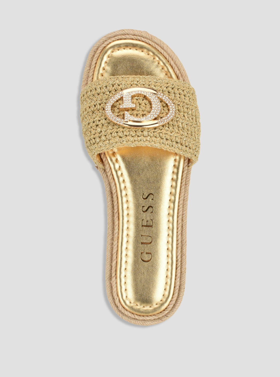 GUESS Womens Gold Kaylis Sandals KAYLIS Top View