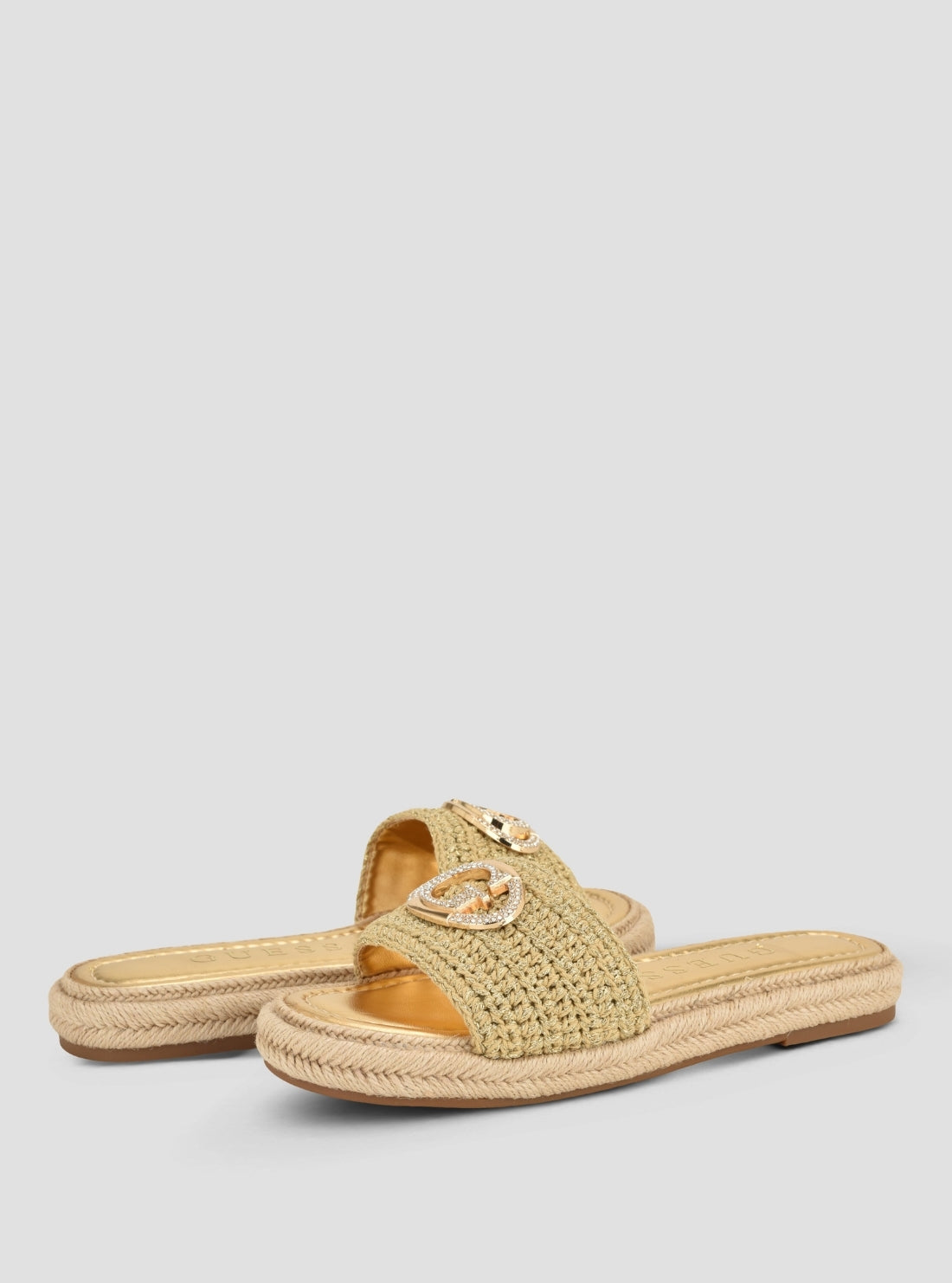 GUESS Womens Gold Kaylis Sandals KAYLIS Front Side View