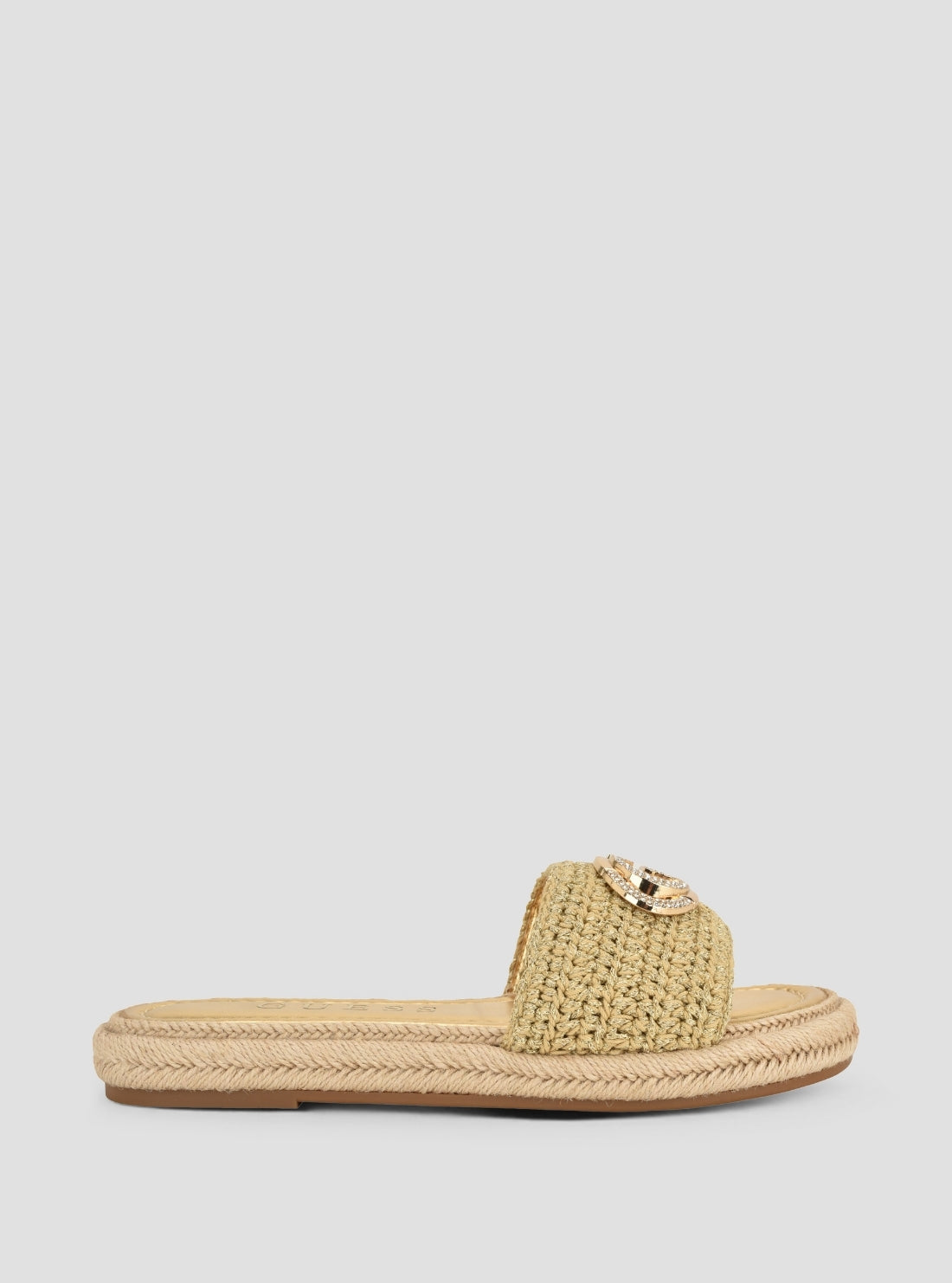 GUESS Womens Gold Kaylis Sandals KAYLIS Side View2