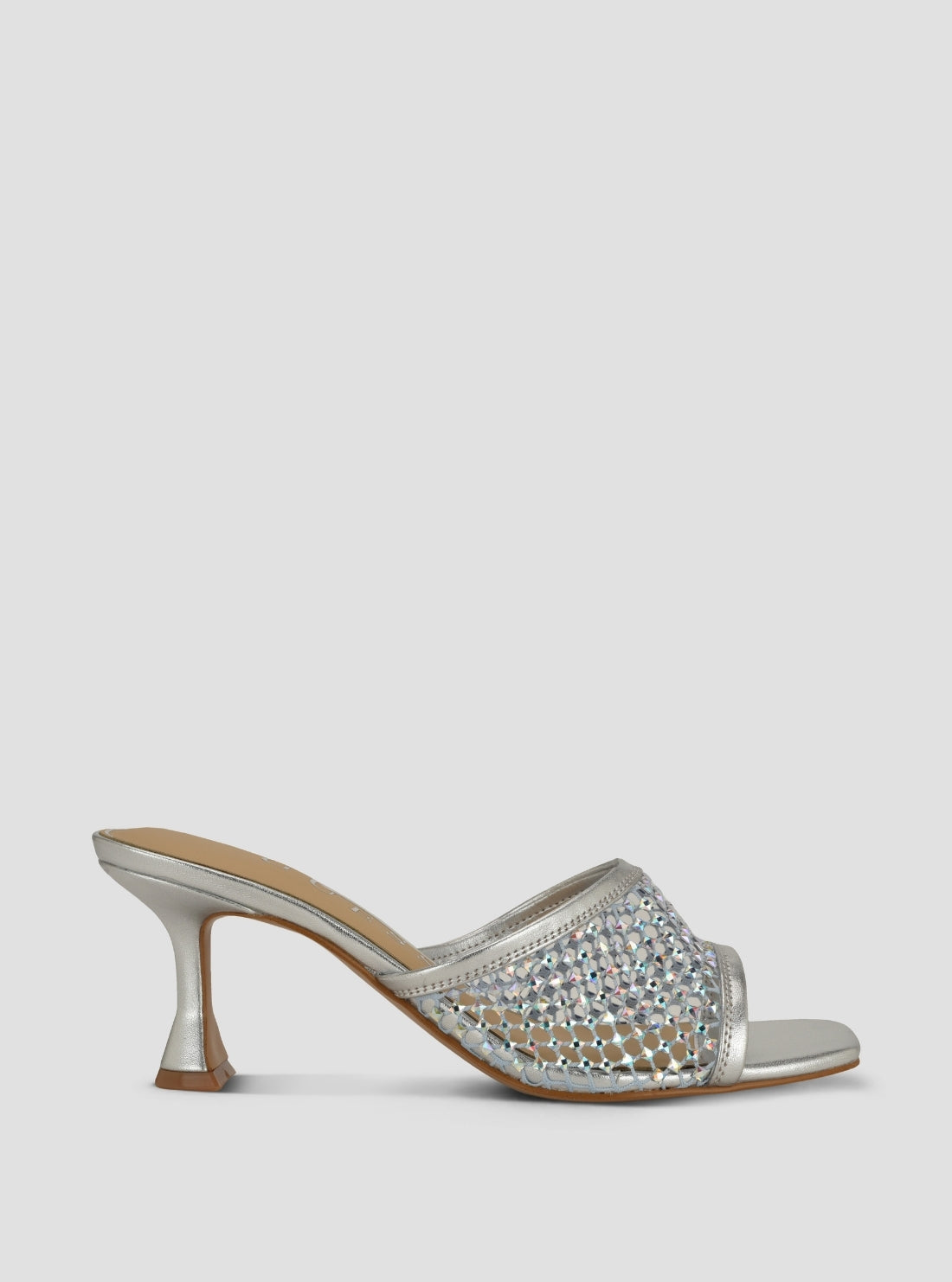 GUESS Footwear Silver Kebba Heeled Sandals KEBBA2 Side View2