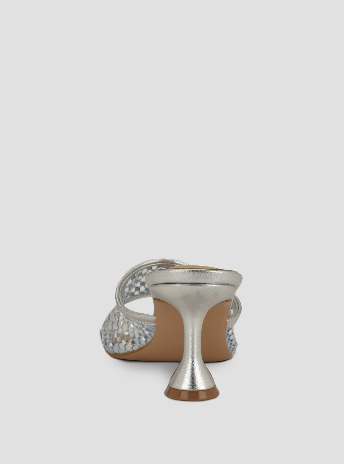 GUESS Footwear Silver Kebba Heeled Sandals KEBBA2 Back View