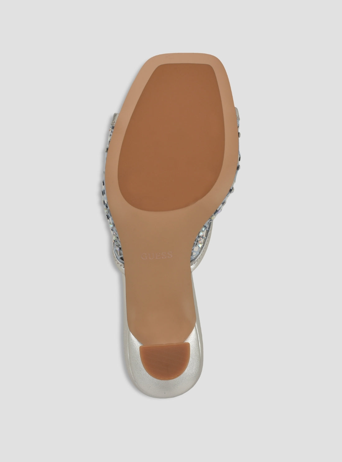 GUESS Footwear Silver Kebba Heeled Sandals KEBBA2 Bottom View