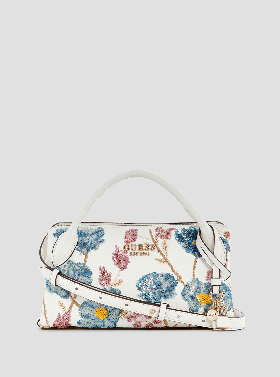 GUESS Women's Floral Zaria Girlfriend Satchel Bag KF733005 Front View