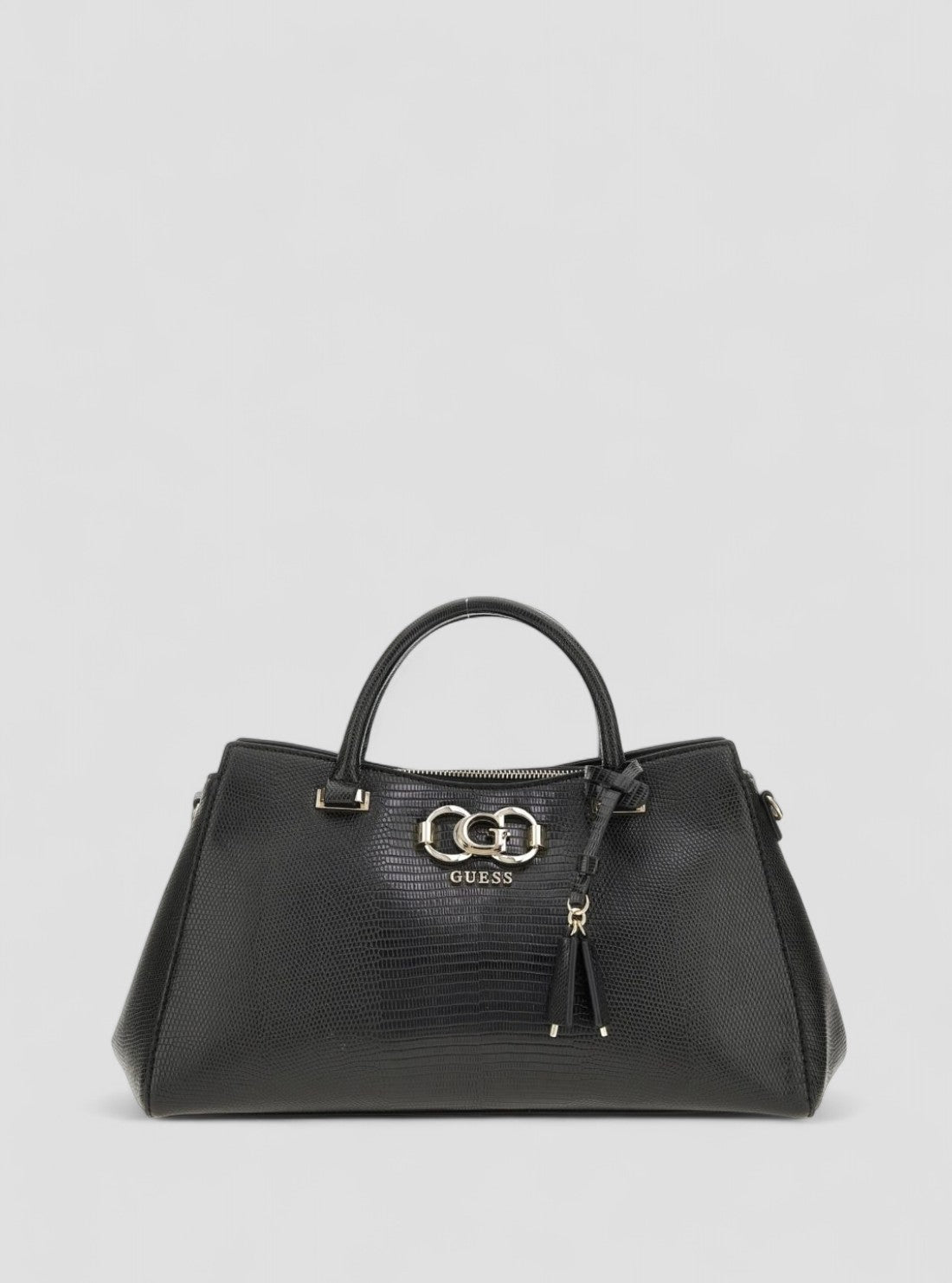 GUESS Womens Black Salinge Luxury Satchel Bag KG962406 Front View
