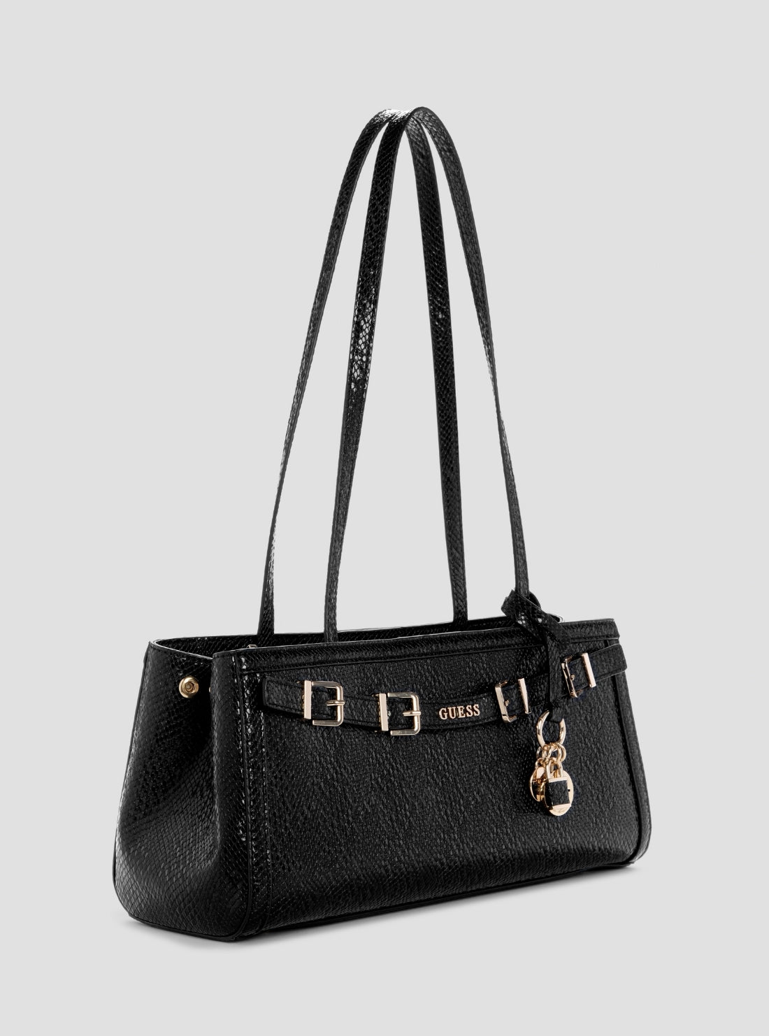 GUESS Womens Black Dovie Girlfriend Shoulder Satchel Bag KG990908 Side View