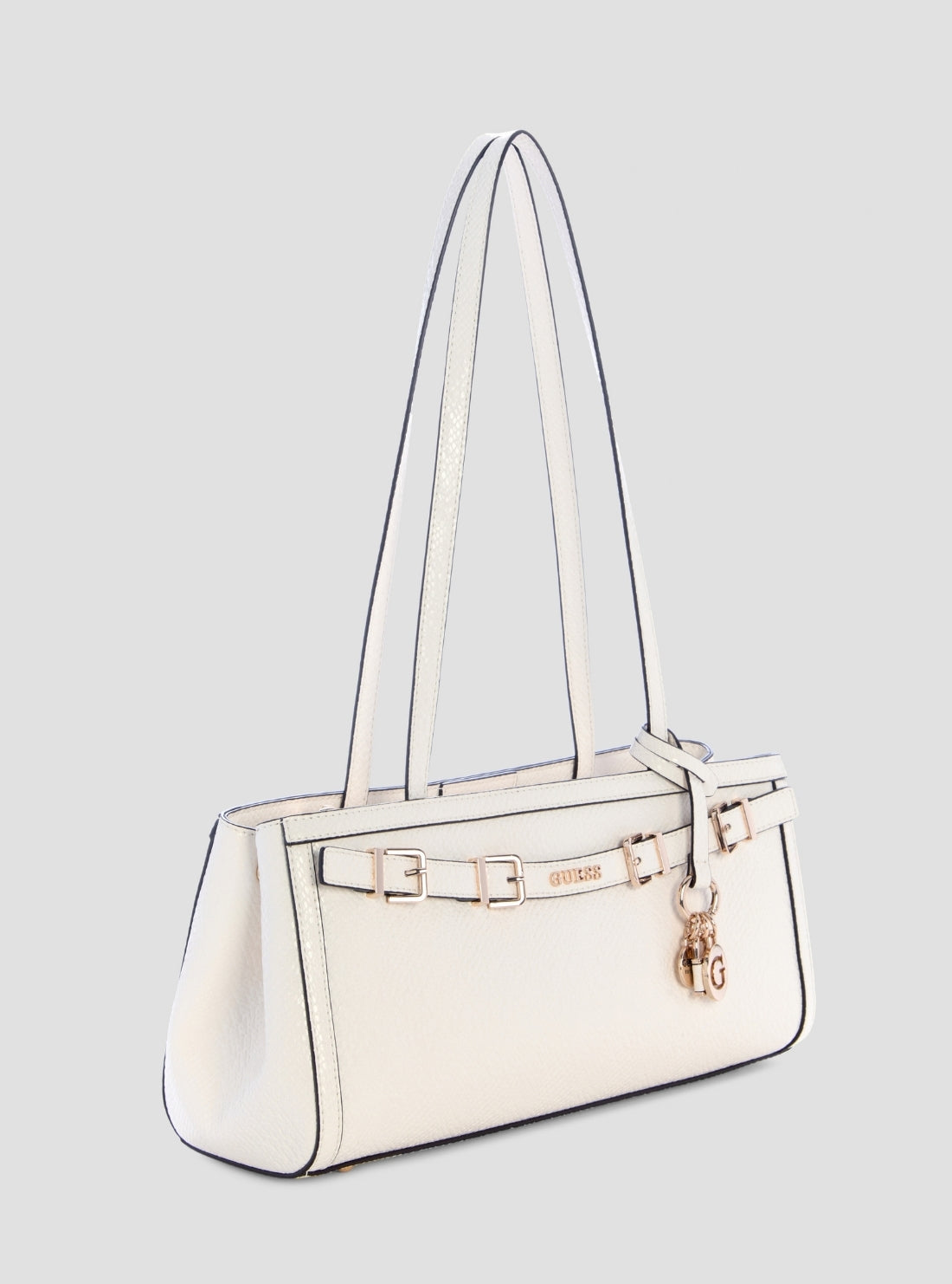 GUESS Womens White Dovie Girlfriend Shoulder Satchel Bag KG990908 Side View