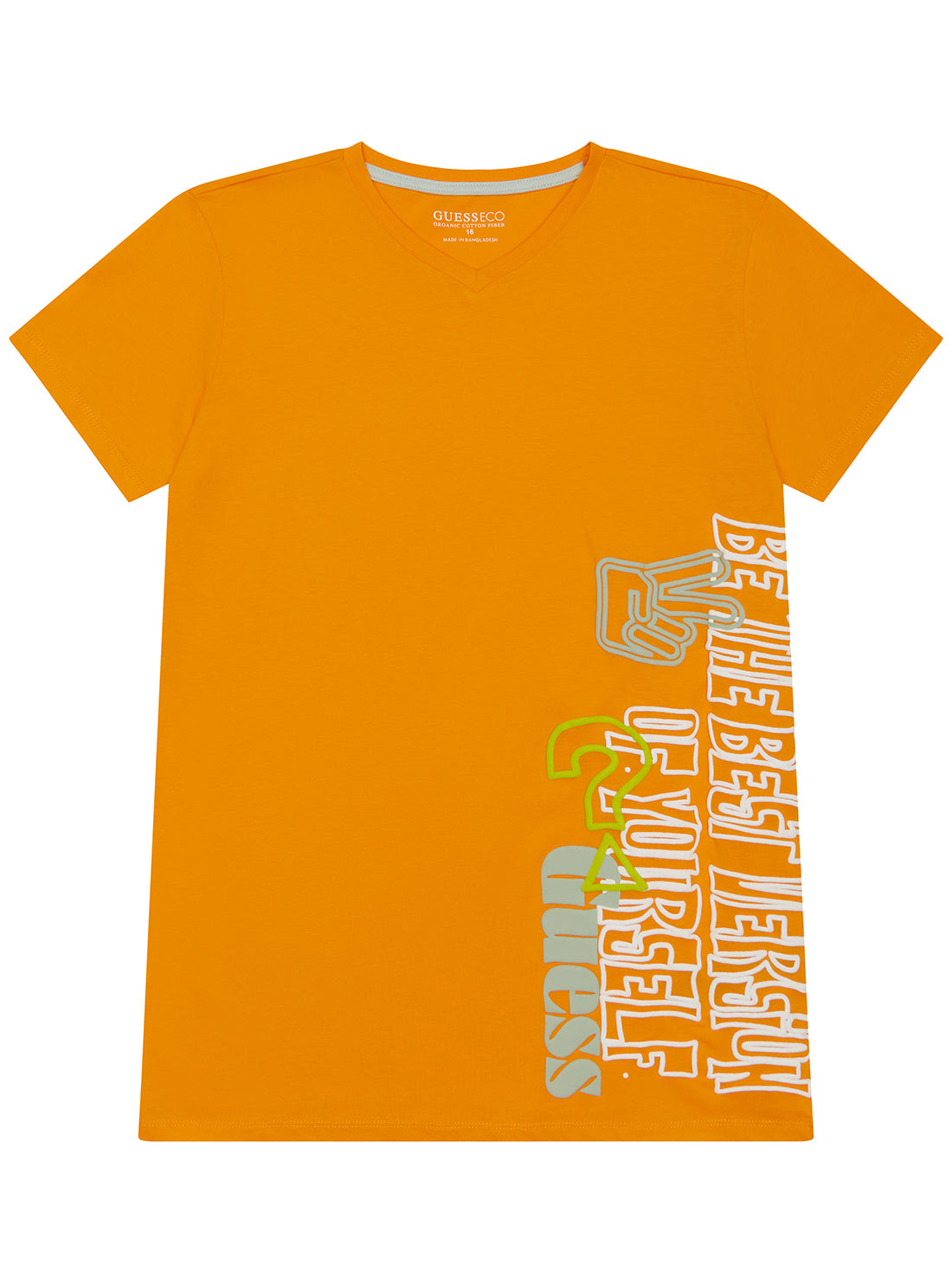 Orange Be the Best T-Shirt (7-16) | GUESS Kids | front view