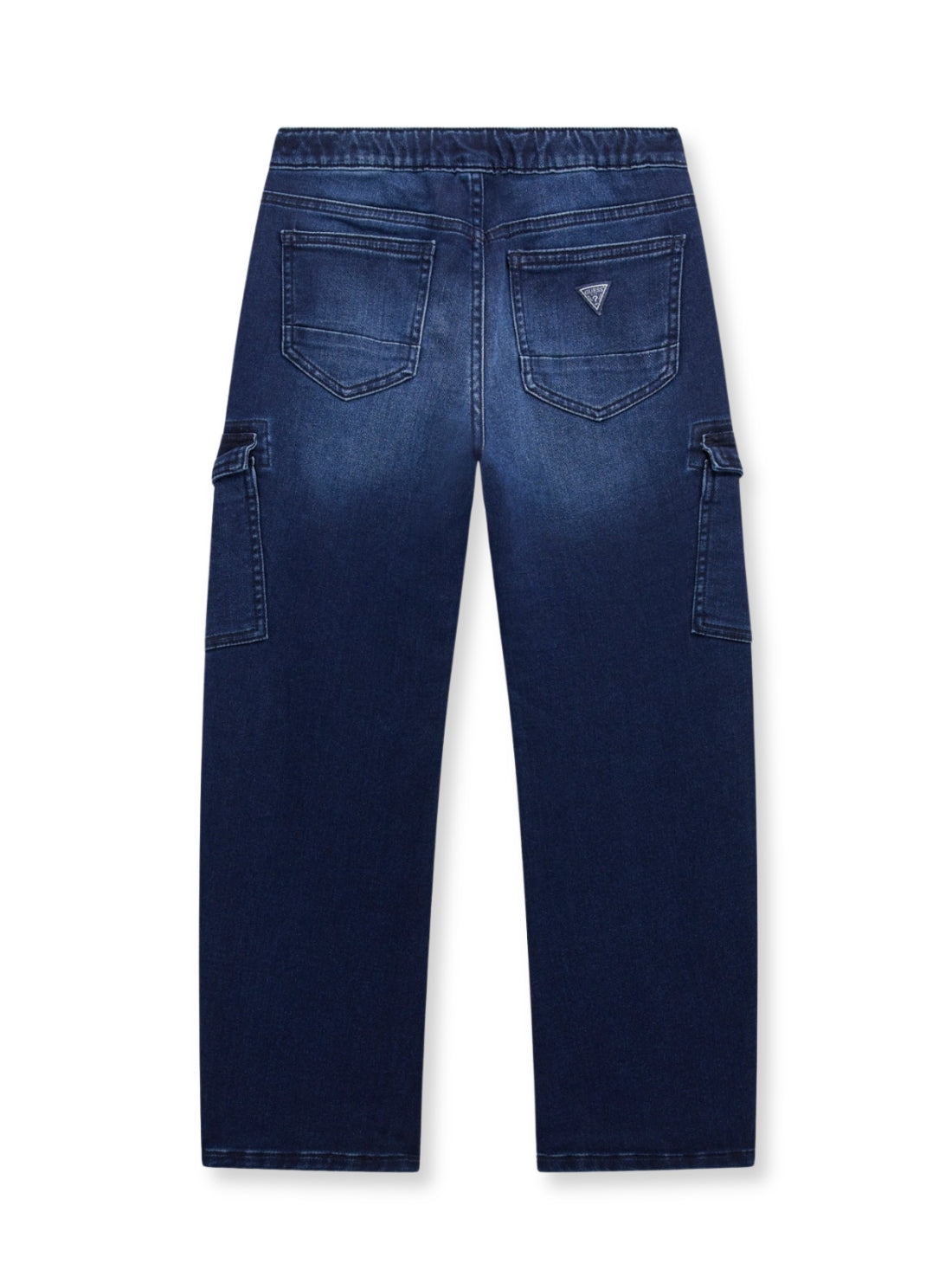 GUESS Kids Blue Relaxed Cargo Knit Denim Pants (7-16) L5BA01D5FQ0 Back View