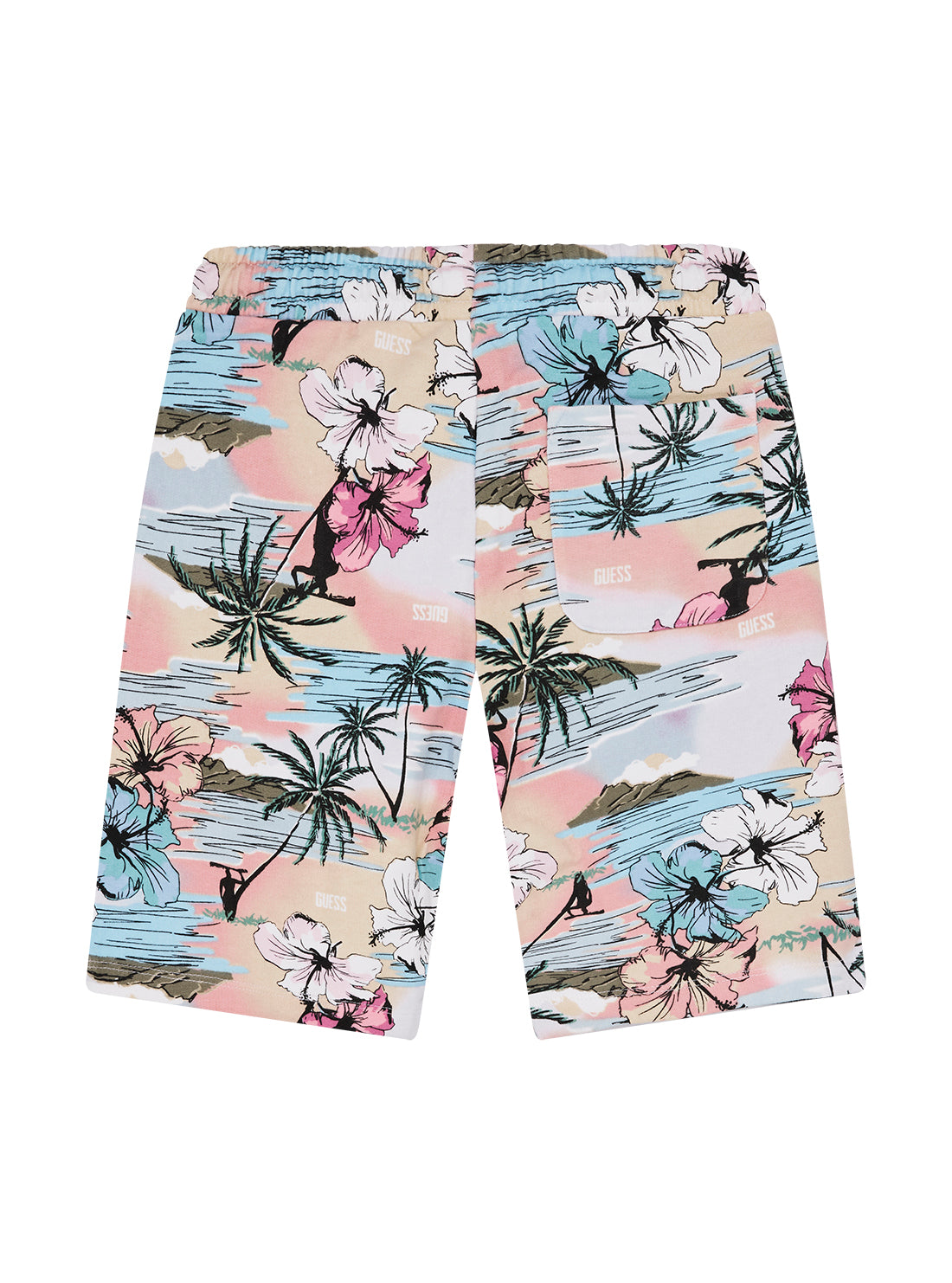 GUESS Kids Eco Multi Tropical Print Active Shorts (7-16) L5GD13KA6R4 Back View