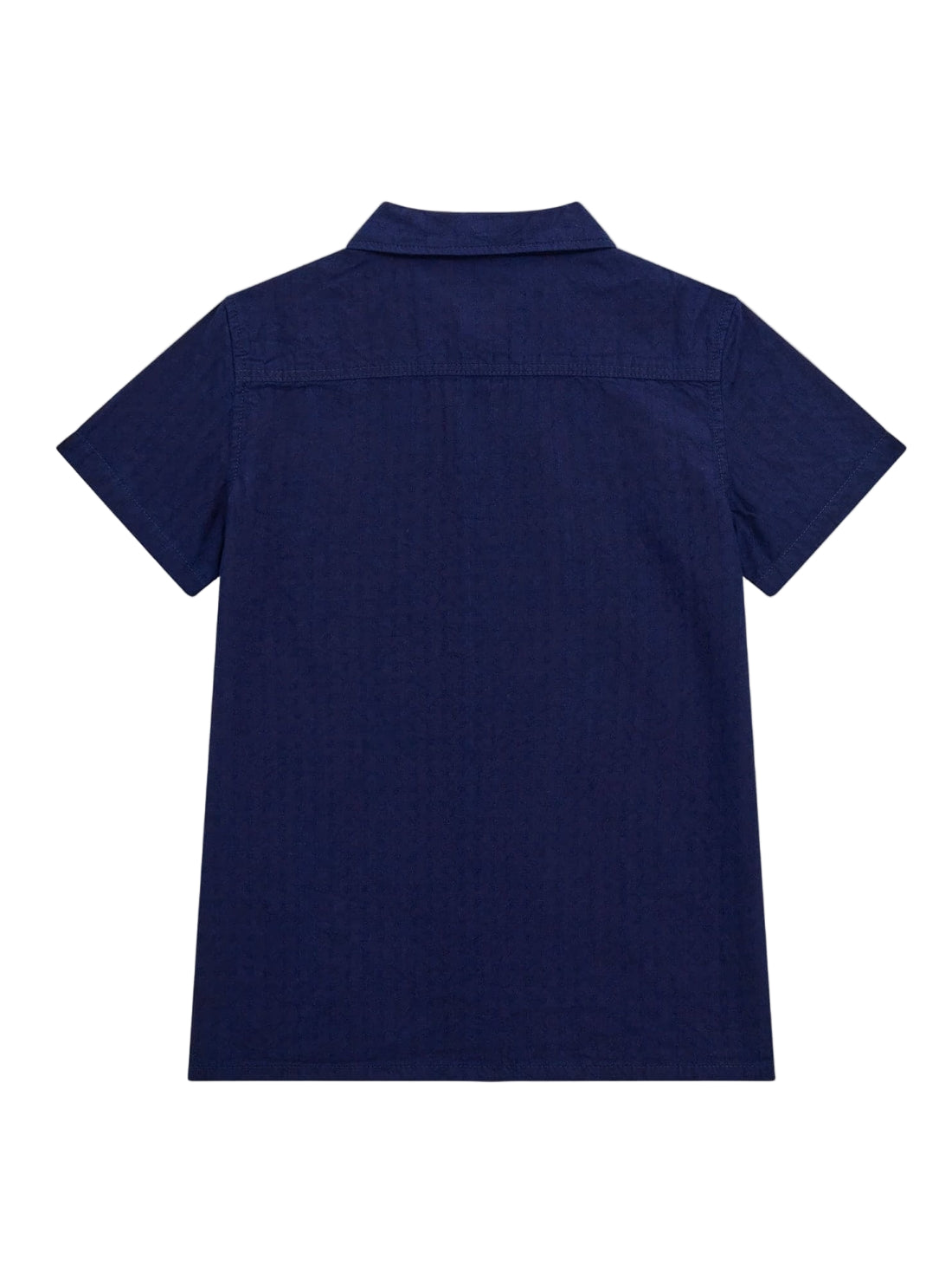 GUESS Kids Blue Dobby Short Sleeve Shirt (7-16) L5GH04WH6N0 Back View