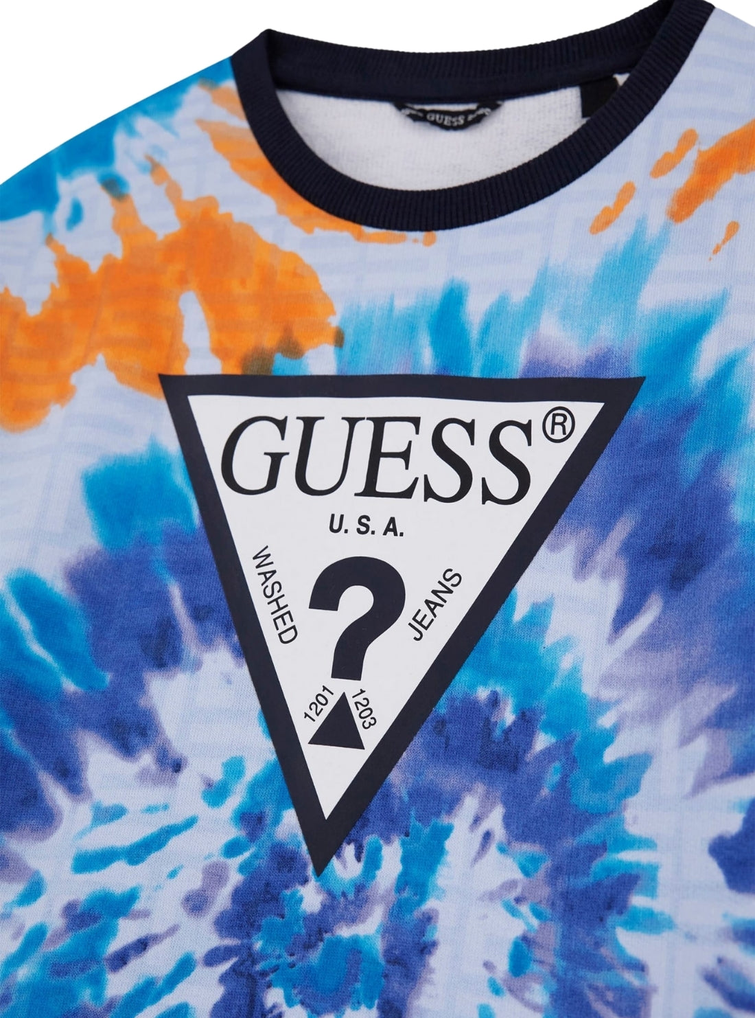 GUESS Kids Blue Tie Dye Junior Active Sweatshirt (7-16) Detail View