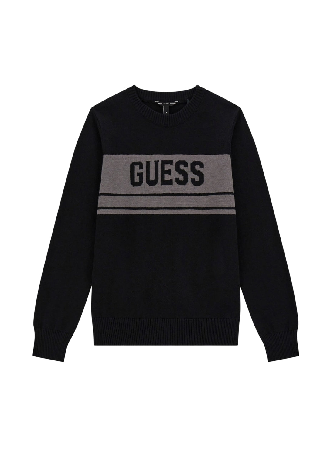 GUESS Kids Black Long Sleeve Knitted Sweater (7-16) L5YR01Z0140 Front View