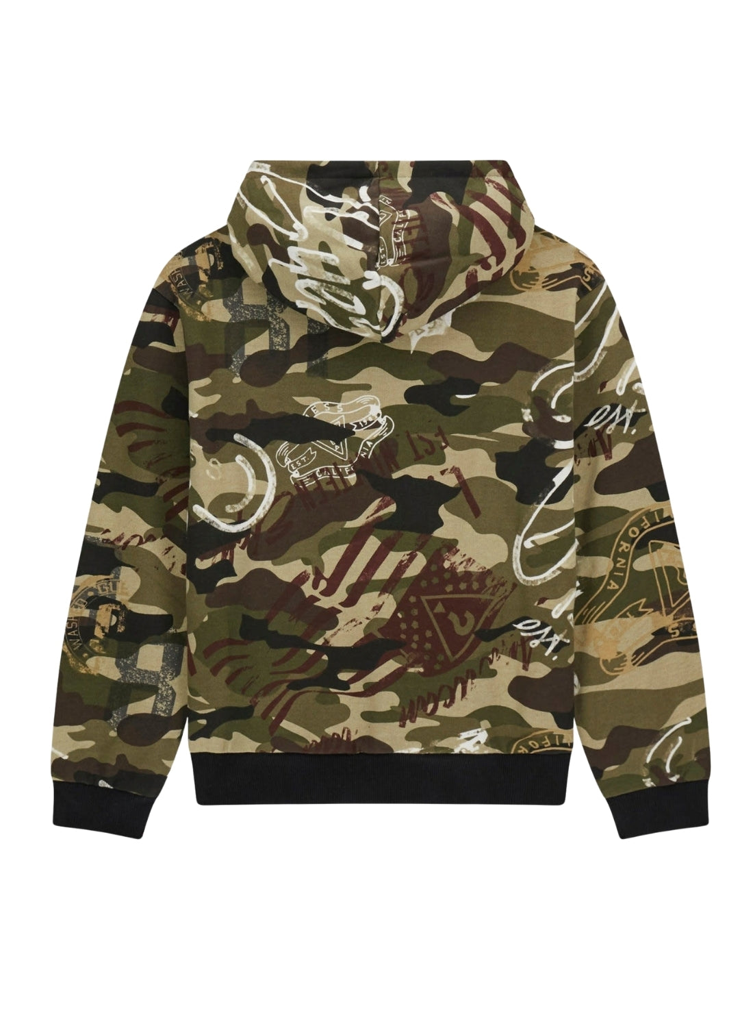 GUESS Kids Camo Vintage Graffiti Hoodie (7-16) L6BQ03K5918 Back View