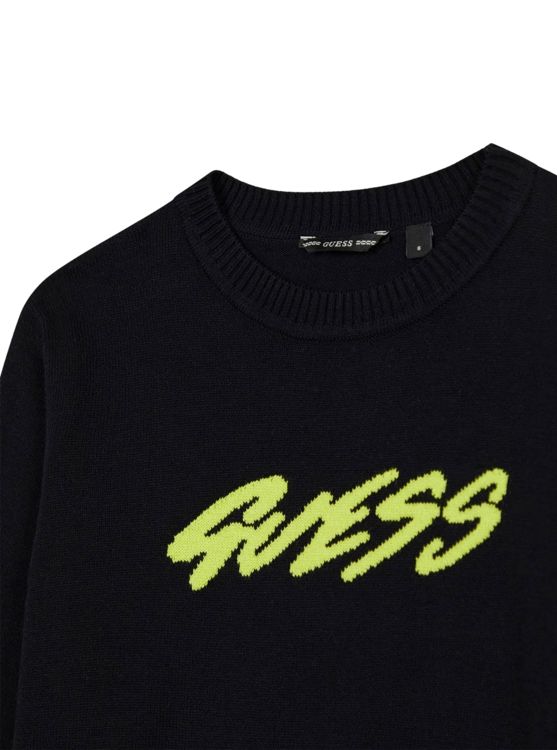 GUESS Kids Black Long Sleeve Logo Sweater (7-16) L6RR02Z2BB0 Detail View