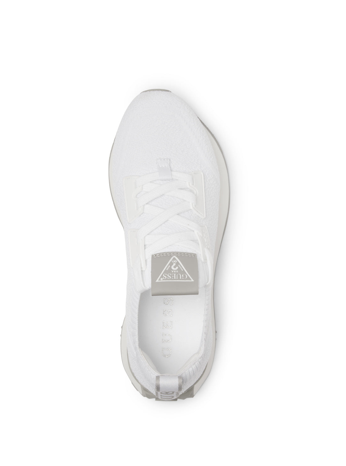 GUESS White Grey Laurine Low-Top Sneakers top view