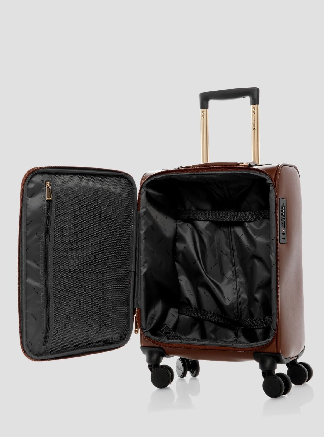 GUESS Suitcase Brown Logo Samantha 45cm Suitcase LB2313983 Inside View