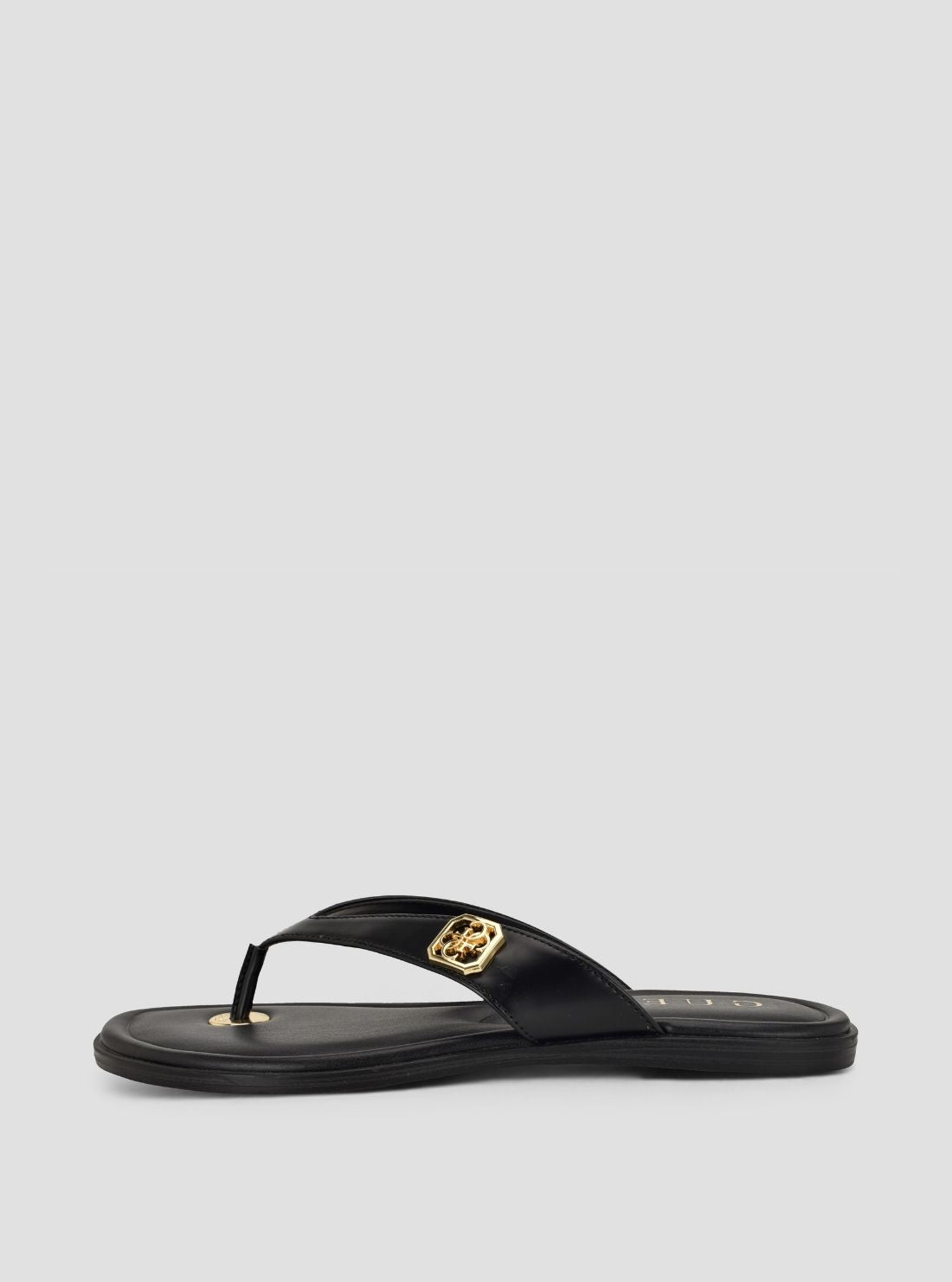 GUESS Womens Black Lexing Flat Sandals LEXING Side View
