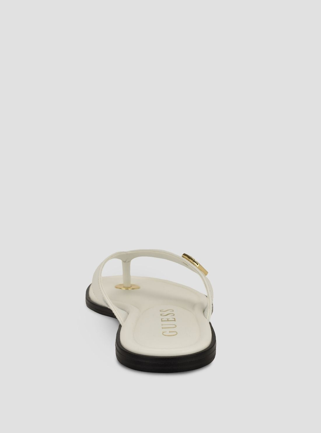 GUESS Womens White Lexing Flat Sandals LEXING Back View