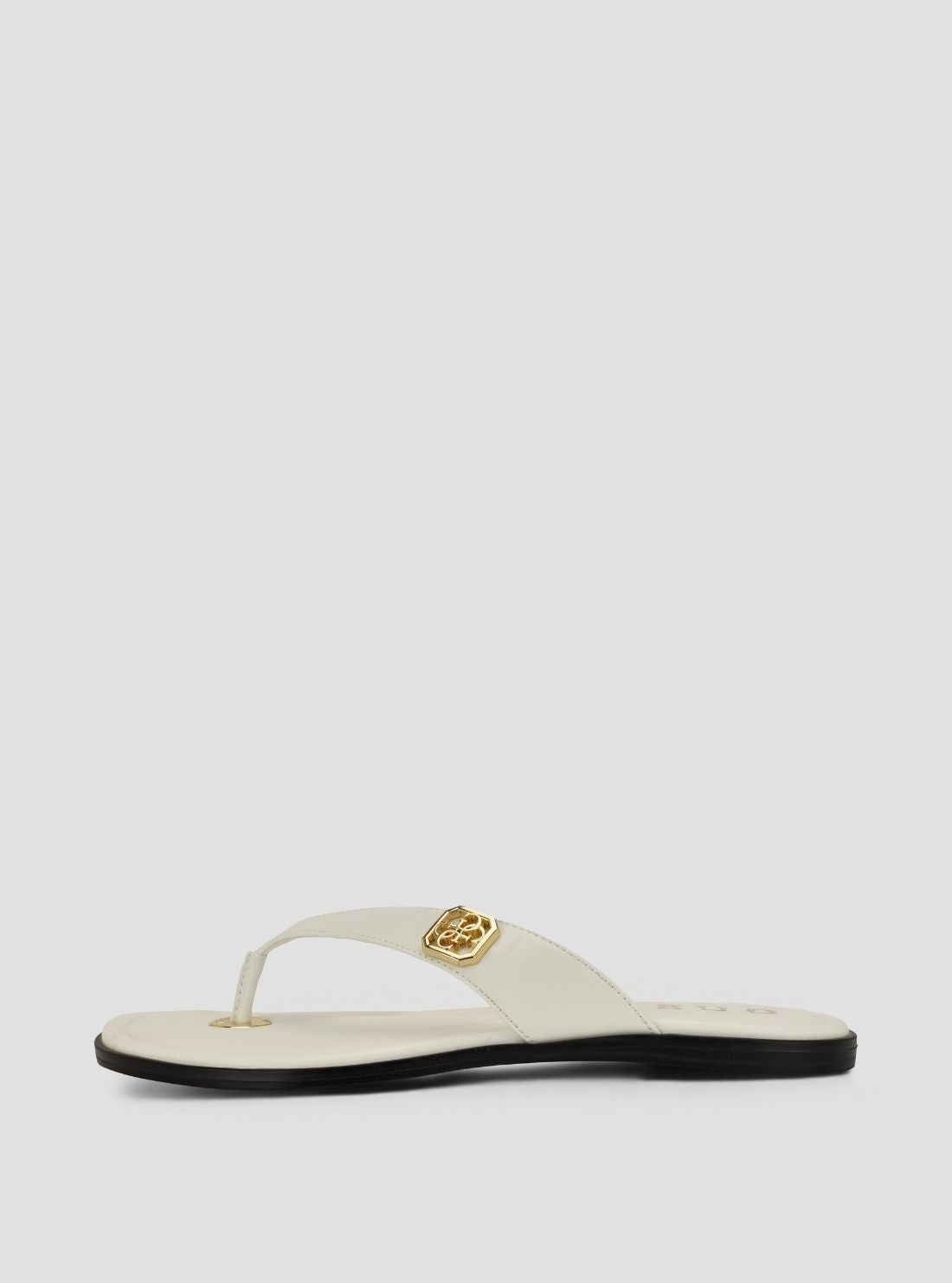 GUESS Womens White Lexing Flat Sandals LEXING Side View2